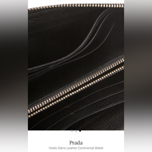 PRADA Vitello Daino Leather Continental Wallet - Picture 3 of 3